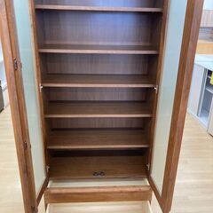 ★ジモティ割引あり★【リユースのサカイ野々市店】食器棚(2枚扉) 茶 相 W(幅)80×D(奥行き)39×H(高さ)180cm ※クリーニング済みの画像