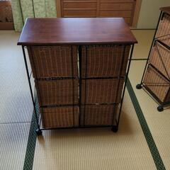 ラタン　収納　ラック　籠　2セットの画像