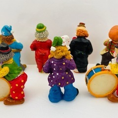 ピエロの音楽隊 人形 置物 フィギュア 7体セット アンティーク レトロの画像