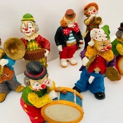 ピエロの音楽隊 人形 置物 フィギュア 7体セット アンティーク レトロの画像