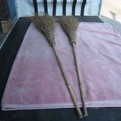 竹ぼうき２本セット　新品の画像