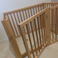 【未使用】石崎家具　天然木・日本製　折りたたみ　ワンタッチペットサークル　Sサイズの画像