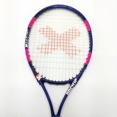 店頭引き渡し 中古 パシフィック エックス コンプ 25 ジュニア 硬式ラケット テニス ブルー系 カバー付き PACIFIC X COMP 25の画像