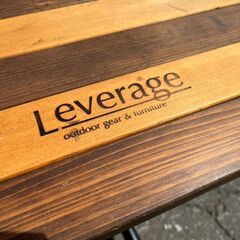 ★美品! Leverage レバレッジ シェルフ 木製 ローテーブル 組み立て式テーブル 使用時サイズ(約)110×22.5×H35cm　リサイクルショップ札幌　買取本舗　西野店の画像