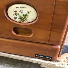 【お盆セール】timber land 木製ミニキャビネット 引出し3段6杯 50cm×30cm×高さ52cmの画像