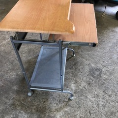 【お盆セール】コンパクトPCデスク スライド式 ナチュラル 60cm×45cm×高さ45cmの画像