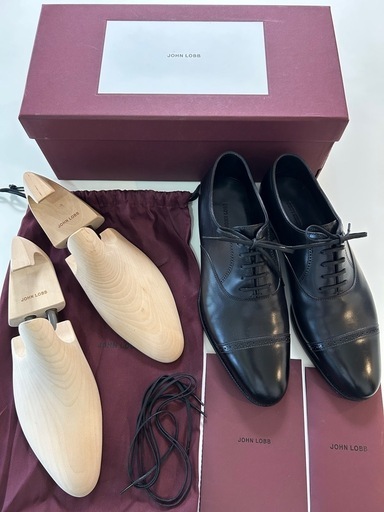 ジョンロブフィリップ2メンズ内羽根ビジネスシューズドレスシューズ紐靴くつ革靴クツ紳士靴男性用ブラック黒 レザー牛革本革イギリス製