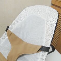 格安 バウンサー 幅40.5×奥65×高47cm B-222 メッシュ ホワイト×ブラウン ドット柄  札幌市 清田区 平岡の画像