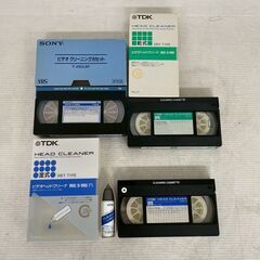 【SONY】 【TDK】 ソニー ビデオ クリーニングカセット 3本 セット  HEAD CLEANER 乾式 湿式 VHS用 T-25CLSP DRY TIPE WET TIPE A0182の画像