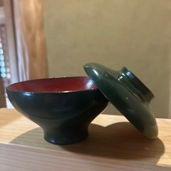 ①昭和初期　漆塗り蓋付き椀　1〜5椀　　180cc 満水の画像