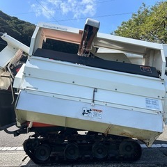 クボタ ハーベスター　美品　脱穀機　カッター付き　ディーゼル　7馬力 HS750 脱穀 クローラー　稲刈　自走式　稲　麦　脱こく　コンバイン ハーベスタ カッター 宮崎 簡易始動動画ありの画像