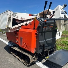 クボタ ハーベスター　美品　脱穀機　カッター付き　ディーゼル　7馬力 HS750 脱穀 クローラー　稲刈　自走式　稲　麦　脱こく　コンバイン ハーベスタ カッター 宮崎 簡易始動動画ありの画像