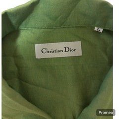 ✨極美品✨Christian Dior 半袖 オープンカラーシャツ 緑 コットンの画像
