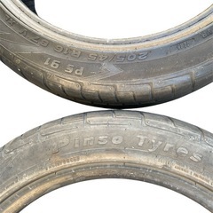 タイヤ 2本セット 205/45R16 PINSO バリ溝 サマータイヤ 夏タイヤ ラジアルタイヤ 16インチ ドリケツ 中古 PinsoTyres PS91の画像