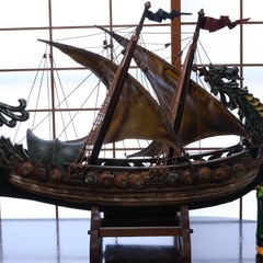 海賊船 大型 木製 帆船模型の画像