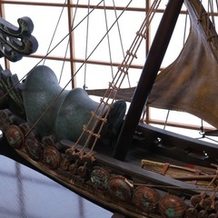 海賊船 大型 木製 帆船模型の画像