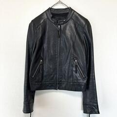 【美品 / UNTITLED】ラムレザ－ジャケット サイズM 黒 スタンドカラ－の画像