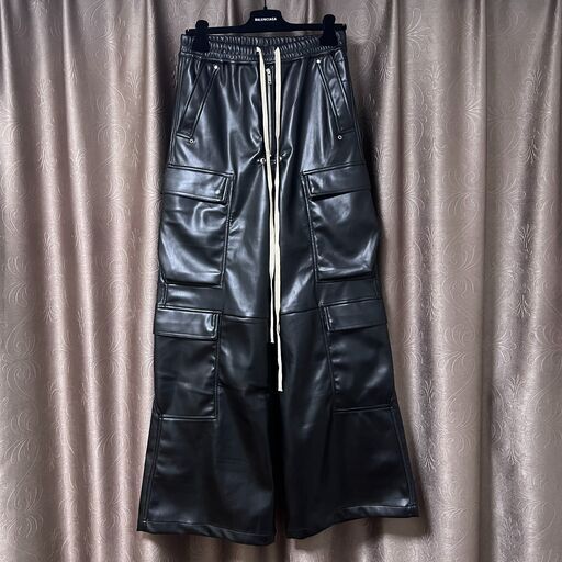 メンズ Rick Owens leather cargo pants
