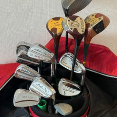 【レトロ×実用◎】木製ドライバー付き⛳️ゴルフクラブ一式＋シューズ＋ボールなどフルセット✨の画像