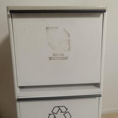 アスベル 分別ごみ箱 3段 ホワイト キャスター付きの画像