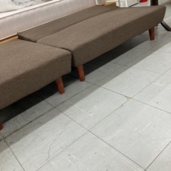 オットマン付きリクライニング2pソファーの画像
