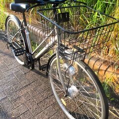 中古自転車 MONOLOGUE 実用 自転車 6段変速 26インチ LEDオートライト シルバー 通勤 通学 近所のお出掛けなどにの画像