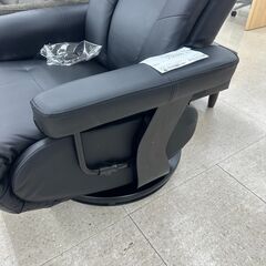 ★リユースのサカイ高崎店★TJ12524  リクライニングソファー 黒 H102×D80×W75 クリーニング済みの画像