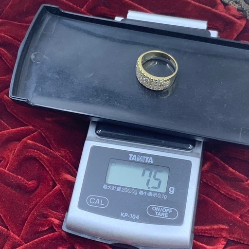 K18 パヴェダイヤリング　1.2ct 7.5g 約13.5号