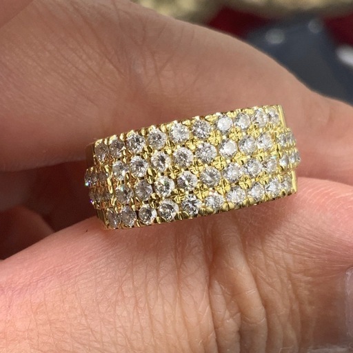 K18 パヴェダイヤリング　1.2ct 7.5g 約13.5号