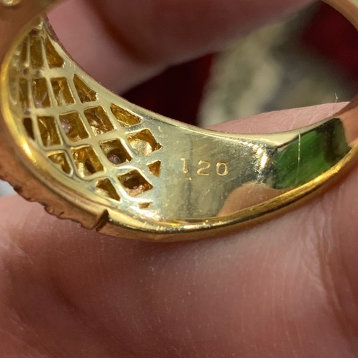 K18 パヴェダイヤリング　1.2ct 7.5g 約13.5号