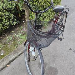 リサイクルショップどりーむ天保山店　No390　自転車　シティサイクル　24インチ　ワインレッド　エコチャリNo21955Uの画像