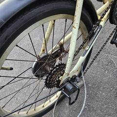 リサイクルショップどりーむ天保山店　No391　折りたたみ自転車　シティサイクル　20インチ　ホワイト　エコチャリNo21896Uの画像