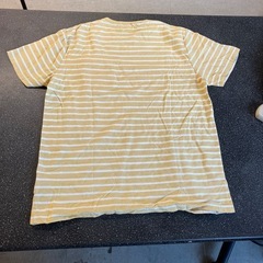 H2508-171 coen ボーダーTシャツ 胸ポケ サイズ:XL イエロー ホワイト 毛玉有りの画像