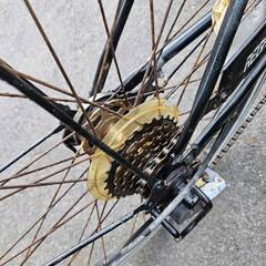 リサイクルショップどりーむ天保山店　No392　自転車　シティサイクル　27インチ　ブラック　エコチャリNo21883Uの画像