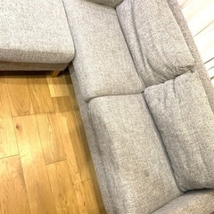大塚家具　ソファ　3人掛け　オットマン付きの画像
