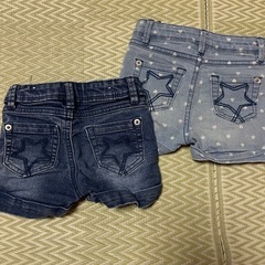 女の子デニムショートパンツ90の画像