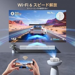 プロジェクター オートフォーカス 1:1 投影比率 自動台形補正 アプリ内蔵 家庭用 小型プロジェクター 天井の画像