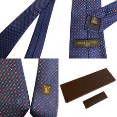 ルイヴィトン LOUIS VUITTON ネクタイ ドット ブルーの画像
