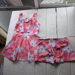 花柄 フリル 水着 2点セット 100cmの画像