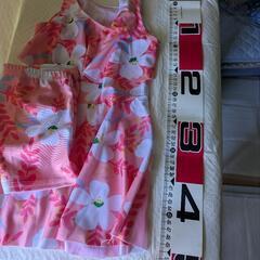 花柄 フリル 水着 2点セット 100cmの画像