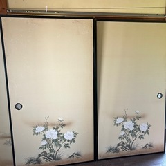 建具　昭和の襖　縁漆仕上げ2枚１組の画像