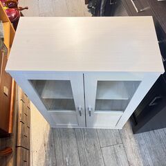 ニトリ キャビネット 食器棚 白 ホワイト 横幅60cm 奥行29cm 高さ90cm 棚板可動式 ★買取帝国 志木店の画像