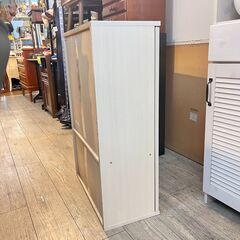 ニトリ キャビネット 食器棚 白 ホワイト 横幅60cm 奥行29cm 高さ90cm 棚板可動式 ★買取帝国 志木店の画像