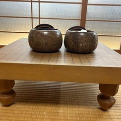 囲碁盤 卓上 碁石セットの画像