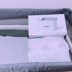 出産準備3点セット　アップリカ　ココネルエアーAB ⭐︎ファルスカ　コンパクトベッド⭐︎オムツストッカーの画像