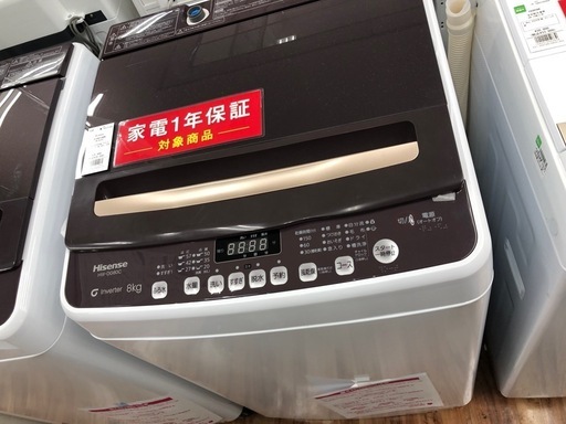 全自動洗濯機　Hisense 8.0kg 2024年製 アウトレット品　入荷いたしました！