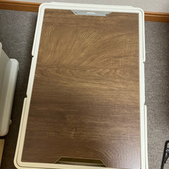 折りたたみ収納ボックス 35L 木蓋付き キャンプ・アウトドアに！の画像
