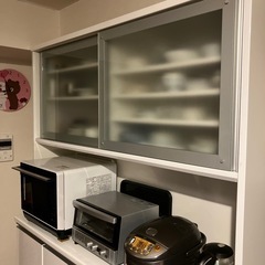大型レンジボード キッチンボード 食器棚 ホワイト 家電ボードの画像
