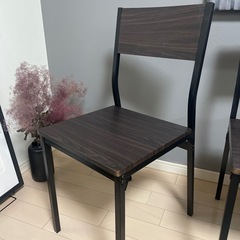 ダイニングチェア　２脚セット　ダークブラウンの画像