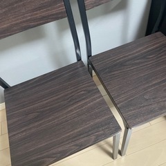 ダイニングチェア　２脚セット　ダークブラウンの画像